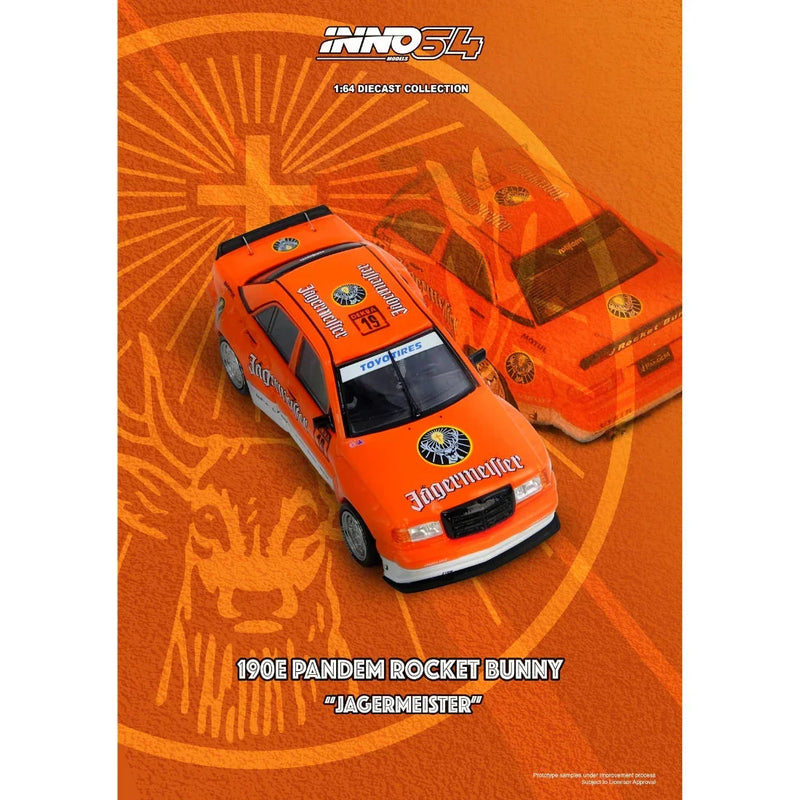 Mercedes Pandem Rocket Bunny 190E Jagermeister, 1:64 Scale — image 1