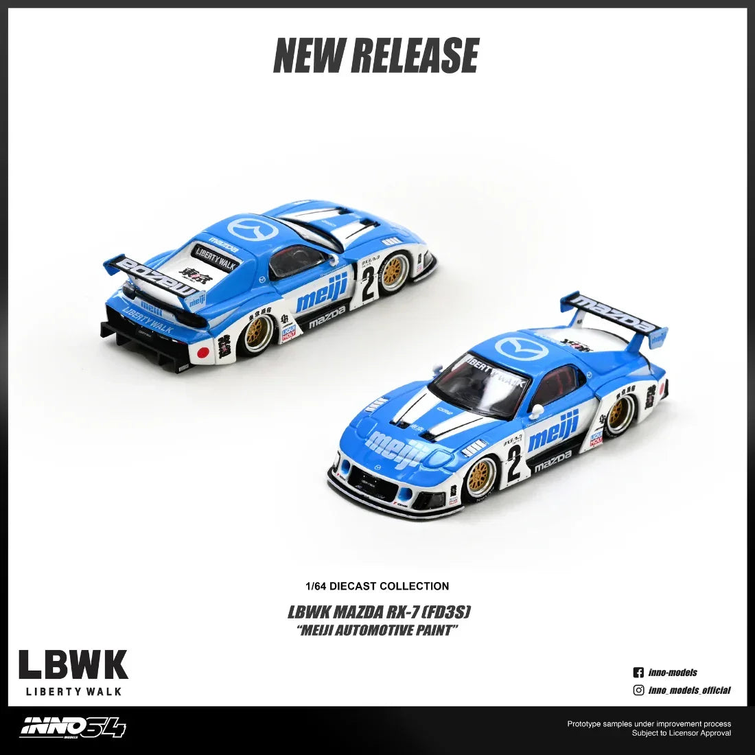 *PRE-ORDER* Mazda RX7 (FD3S) LB-SUPER SILHOUETTE ""MEIJI"" Chase Car 1/6", 1:64 Scale — image 4