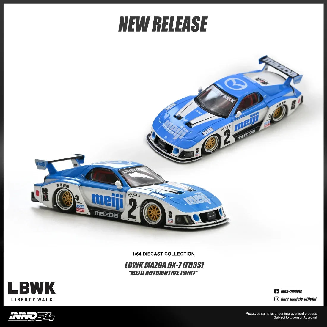 *PRE-ORDER* Mazda RX7 (FD3S) LB-SUPER SILHOUETTE ""MEIJI"" Chase Car 1/6", 1:64 Scale — image 5
