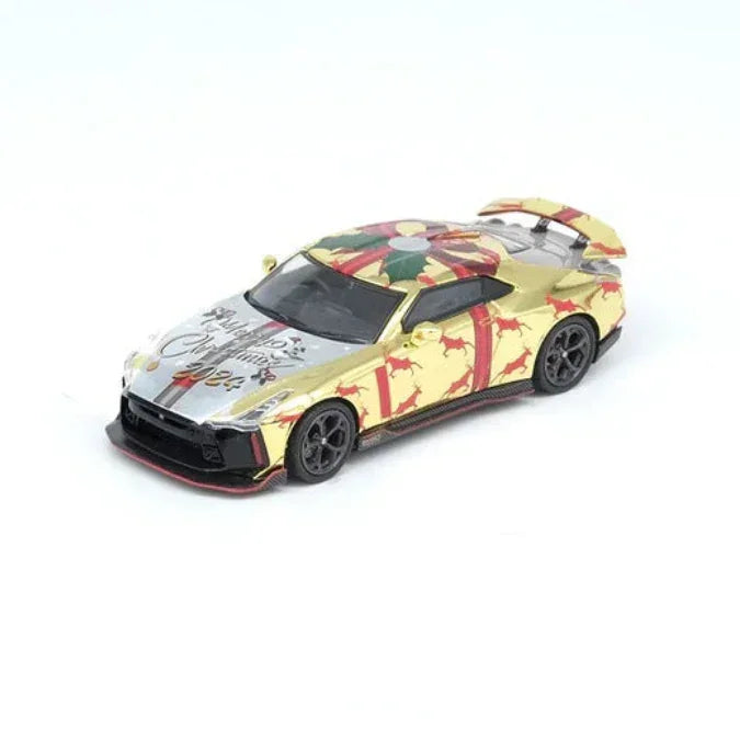 Nissan GT-R50 "X'Mas 2024" Special Edition(Red), Chance of Chase Car(Gold Chrome), 1:64 Scale — image 3