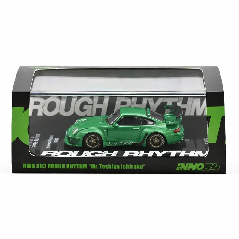 Porsche diecast RWB 993 Rough Rhythm Mr. Toshiya Ichiraku, 1:64 Scale (Green) — image 1