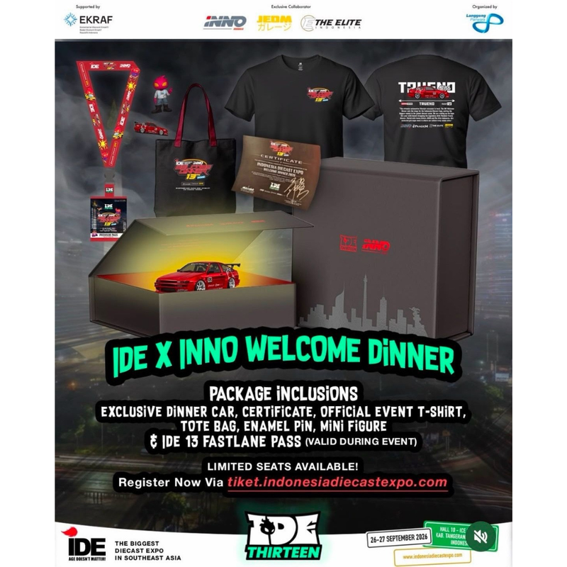 INNO64 AE86 Pandem Red Edition Dinner Event Car | 2026 Indonesia Diecast Expo (Limited to 200pcs), 1:64 Scale — image 2