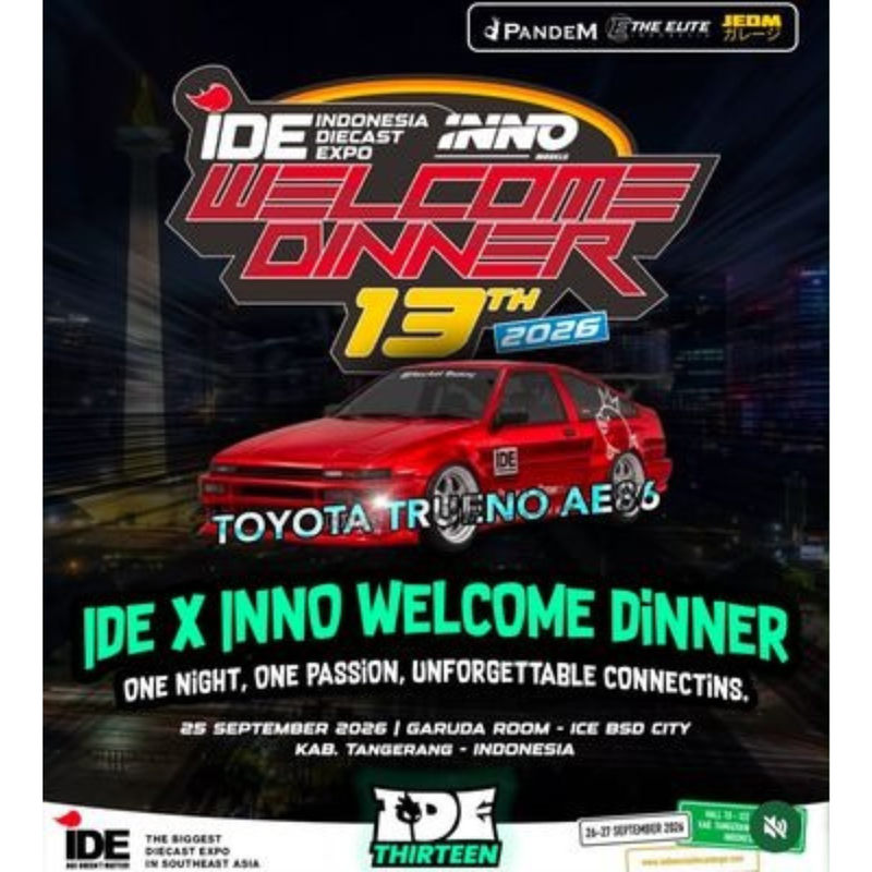 INNO64 AE86 Pandem Red Edition Dinner Event Car | 2026 Indonesia Diecast Expo (Limited to 200pcs), 1:64 Scale — image 1
