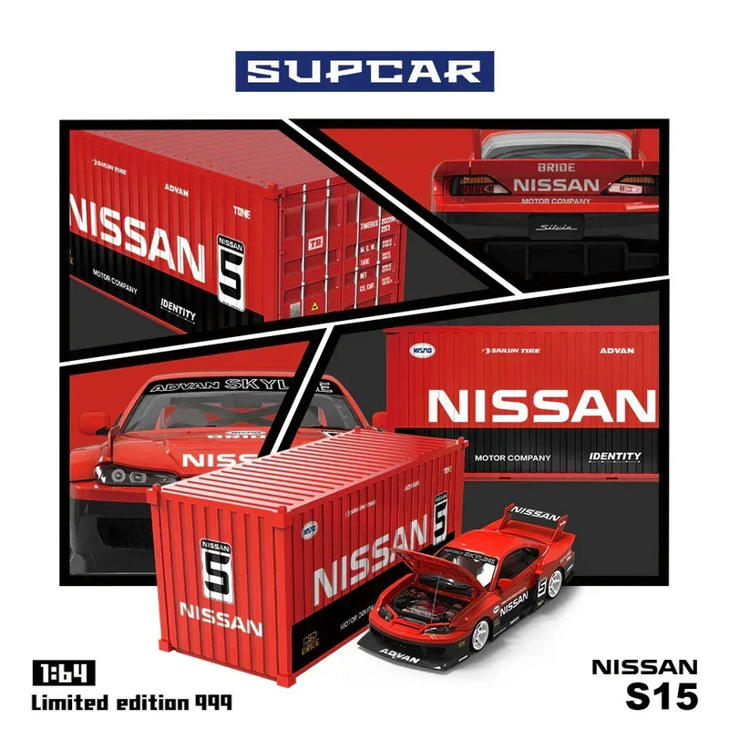 Supcar-S15 Red and Black Container Set, 1:64 Scale — image 1