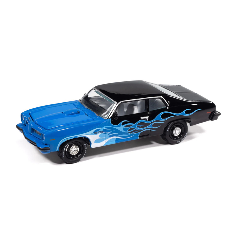 Street Freaks 1974 Pontiac GTO (Black With Blue Flames) , 1:64 Scale (Blue) — image 2