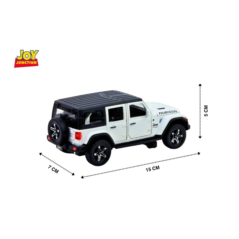 Jeep Rubigon Pullback Toy Car - Light, Sound with Openable Doors, 1:32 Scale (White) — image 2