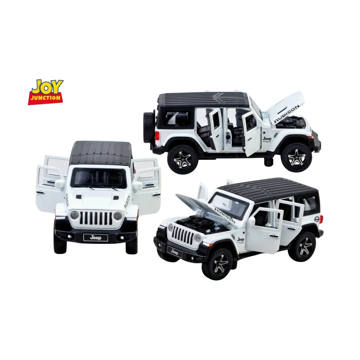 Jeep Rubigon Pullback Toy Car - Light, Sound with Openable Doors, 1:32 Scale (White) — image 4