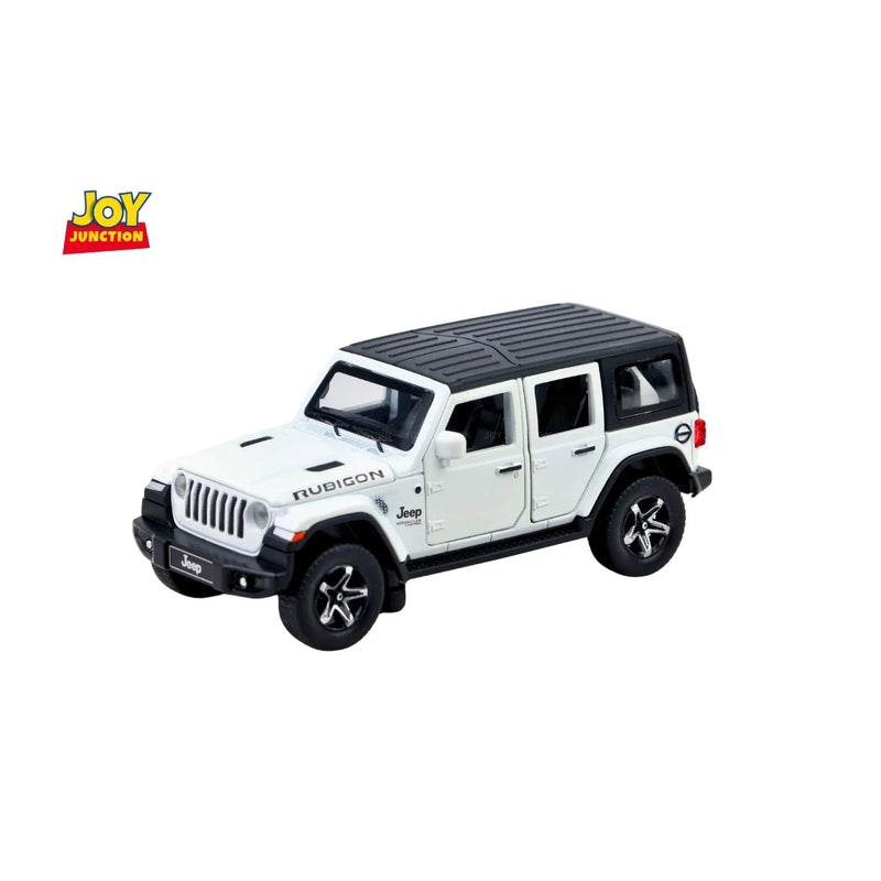 Jeep Rubigon Pullback Toy Car - Light, Sound with Openable Doors, 1:32 Scale (White) — image 1