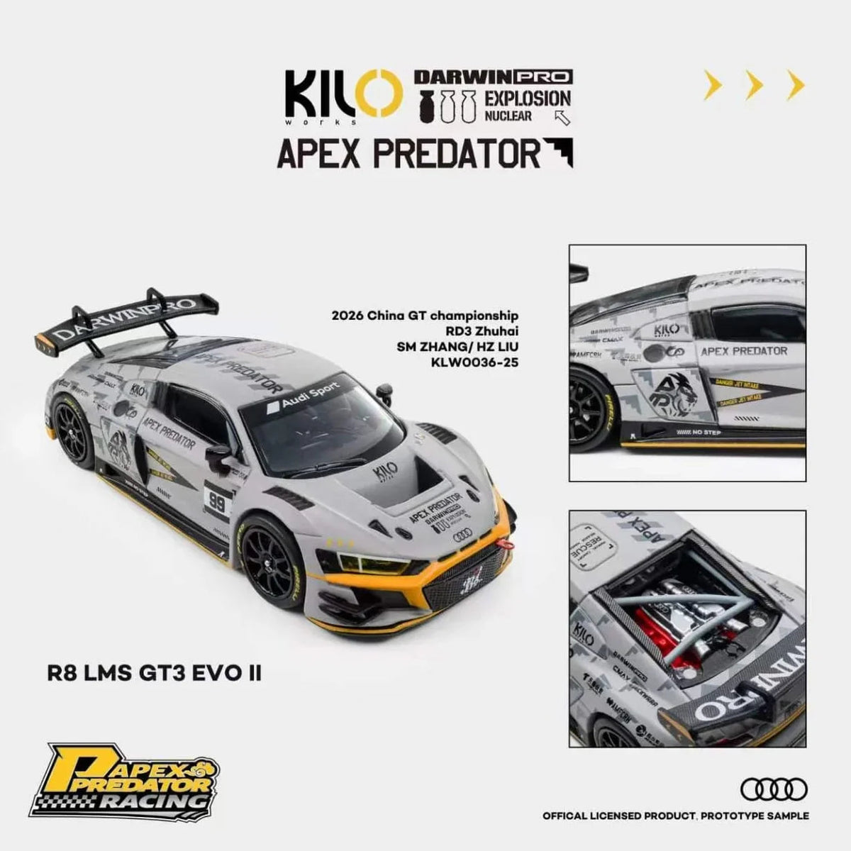 *PRE-ORDER* Audi R8 LMS GT3 EVO II (2026 China GT Championship), 1:64 Scale — image 1