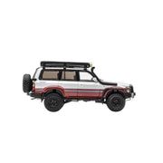 Toyota Land Cruiser LC80 Modified with Off-Road Accessories,1:64 Scale (Silver & Maroon) — image 3