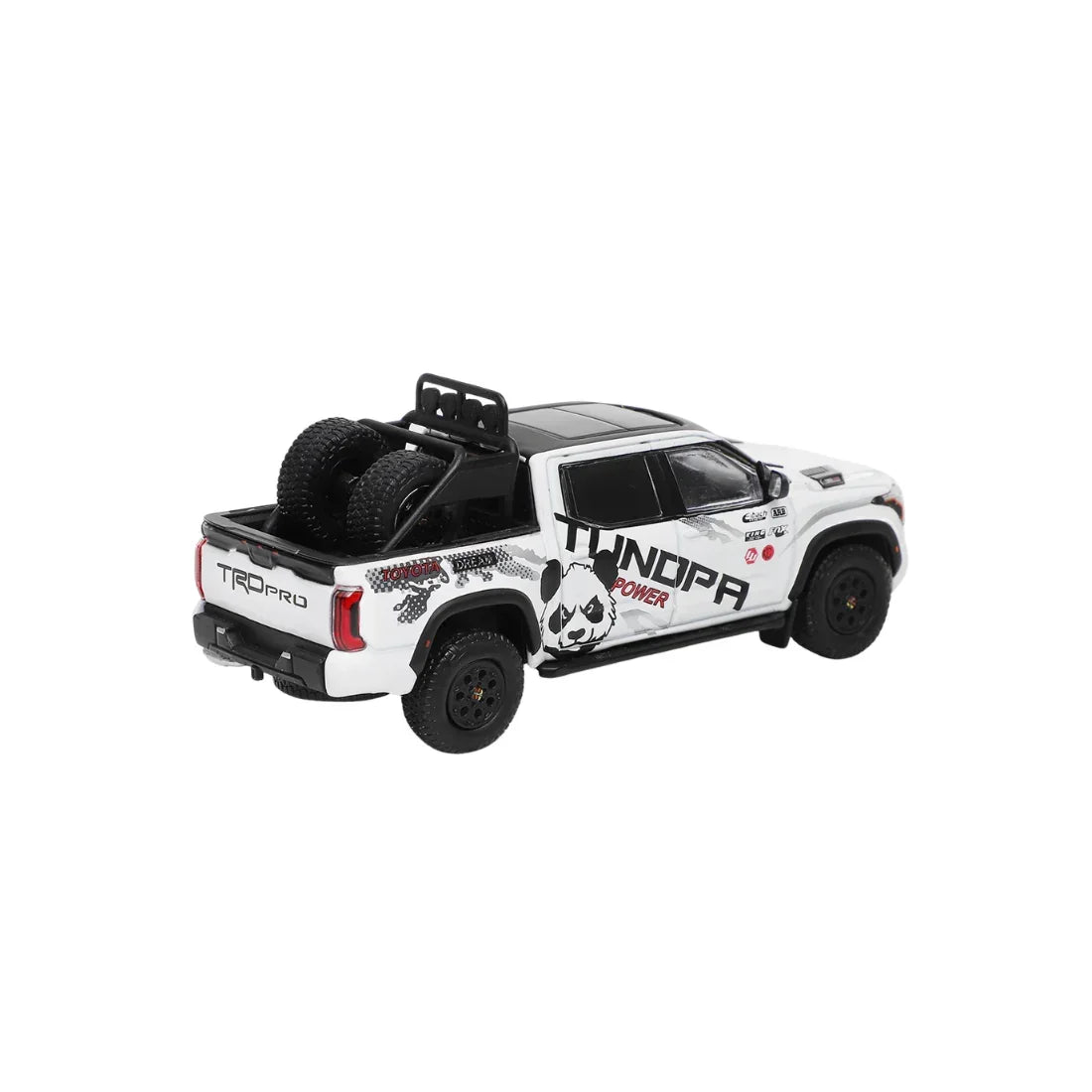 Toyota Tundra TRD Pro Panda Livery LHD with Accessories, 1:64 Scale (White) — image 3