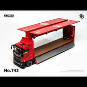 *PRE-ORDER* LBWK TRUCKS Mitsubishi Fuso Super Great - Super Silhouette, 1:64 Scale (Red & Black) — image 1