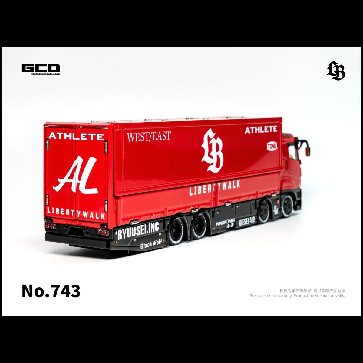 *PRE-ORDER* LBWK TRUCKS Mitsubishi Fuso Super Great - Super Silhouette, 1:64 Scale (Red & Black) — image 3