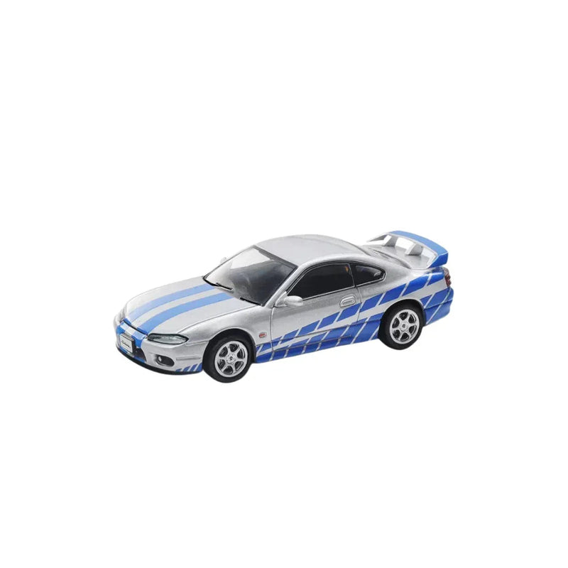 Nissan Silvia S15 Livery, 1:64 Scale (Silver with Blue) — image 1