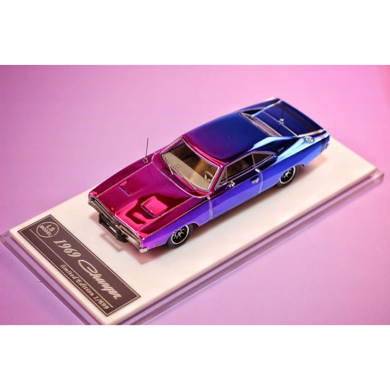 *PRE-ORDER* Dodge Charger 1969, 1:64 Scale (Chrome Magic Blue) — image 1