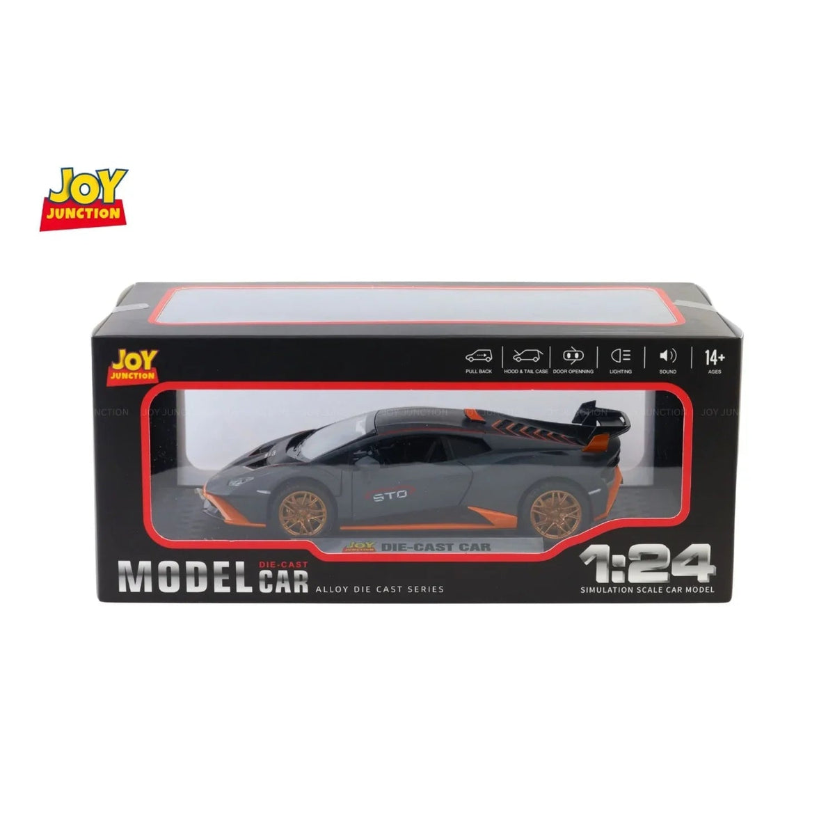 Lamborghini Hurracan STO - Light, Sound with Openable Doors, 1:24 Scale (Gray) — image 6