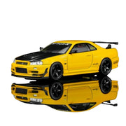 *PRE-ORDER* Nissan Skyline GT-R (R34) Customized W/GT Aero Kit, 1:64 Scale (Lightning Yellow) — image 1