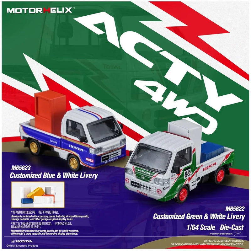 *PRE-ORDER* Honda ACTY 4WD Customized Blue & White Livery with Accessories, 1:64 Scale — image 2