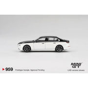 BMW i7 xDrive60 Alpine White / Black Sapphire, 1:64 Scale — image 3