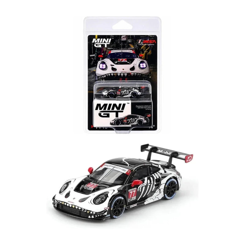 Porsche diecast911 GT3 R #77 AO Racing 2025 IMSA Petit Le Mans (Blister Package) Skeleton Rexy — image 1