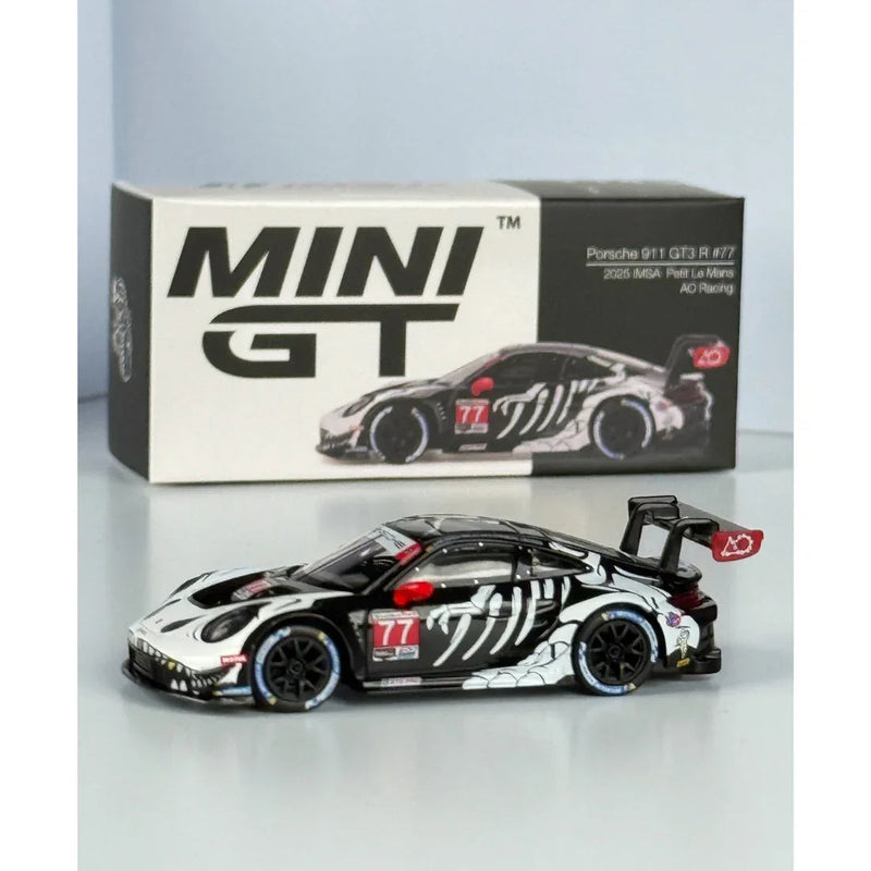 Porsche diecast 911 GT3 R #77 AO Racing 2025 IMSA Petit Le Mans, 1:64 Scale — image 1