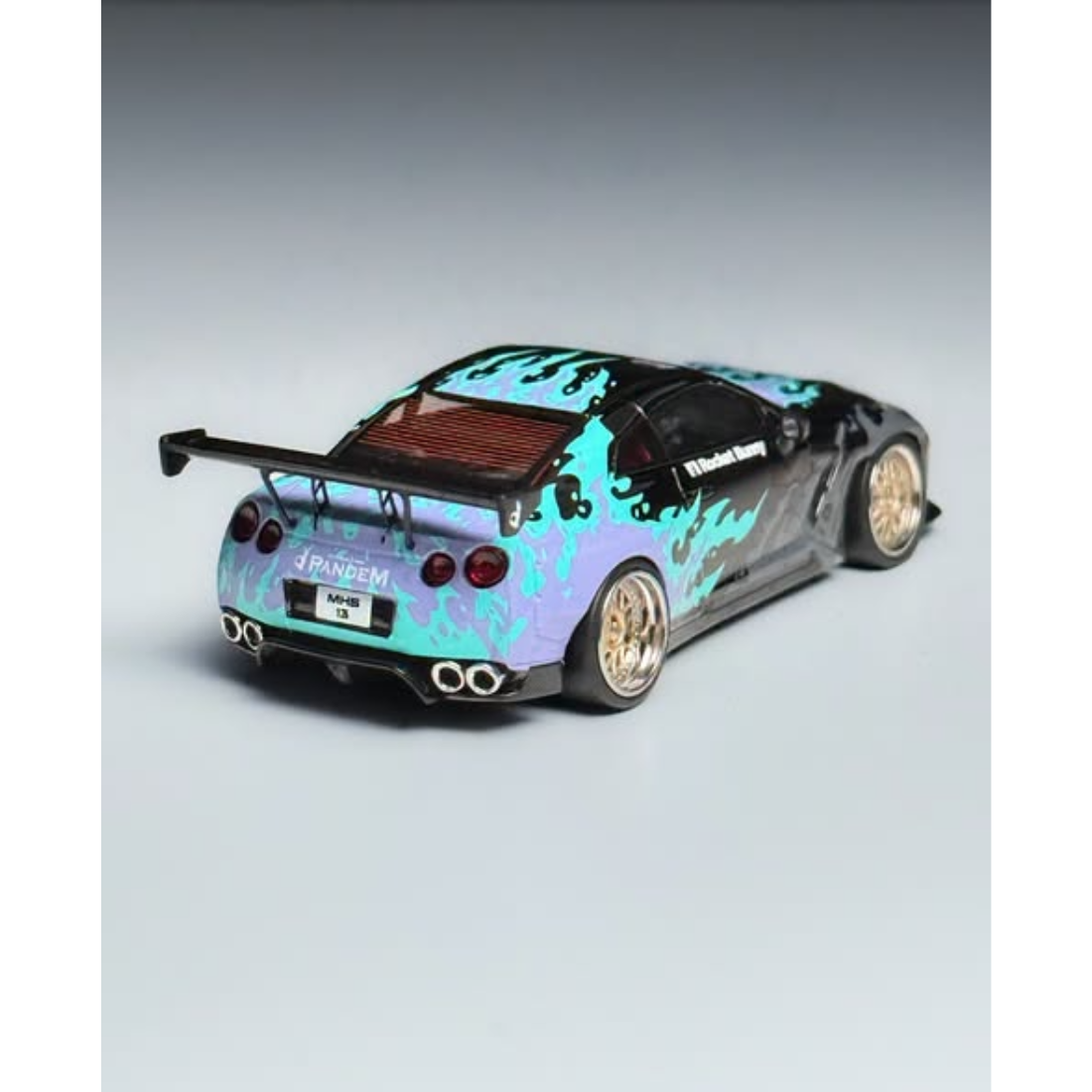 *MHDE 2026* Pandem Nissan GTR (R35) V1 Blue Flames (Limited to 500pcs), 1:64 Scale — image 3