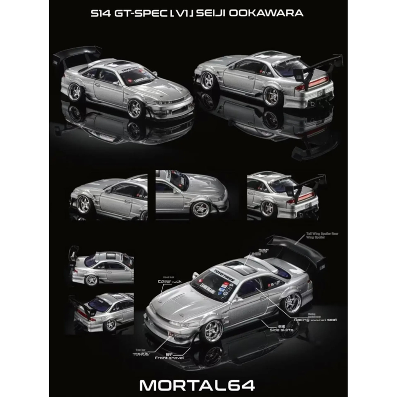 *PRE-ORDER* Silvia S14 V1 Cambergang 1.0 Silver (Limited to 1999pcs), 1:64 Scale — image 1