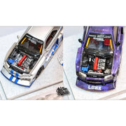 *PRE-ORDER* Skyline ER34, LB-Super Silhourte Wide Body (Removable Hood & 1 Transparent Hood Included) Silver Swirl, 1:64 Scale — image 5