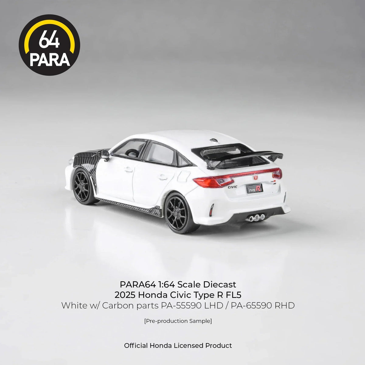 Honda Civic Type-R FL5 W/ Carbon Parts '25 , 1:64 Scale (White) — image 4