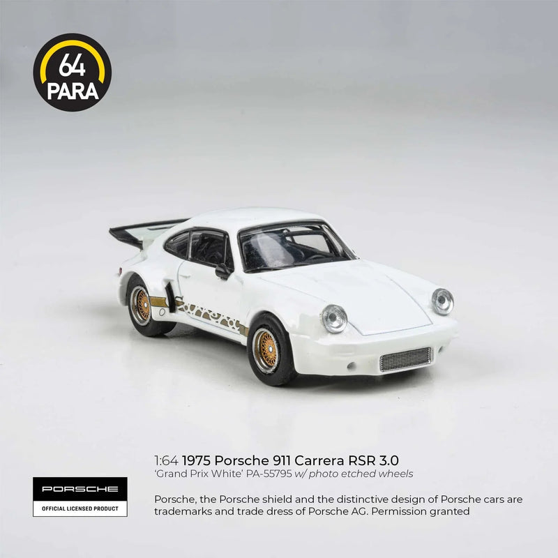 Porsche diecast 911 Carrera RSR 3.0 Grand Prix, 1:64 Scale (White) — image 2