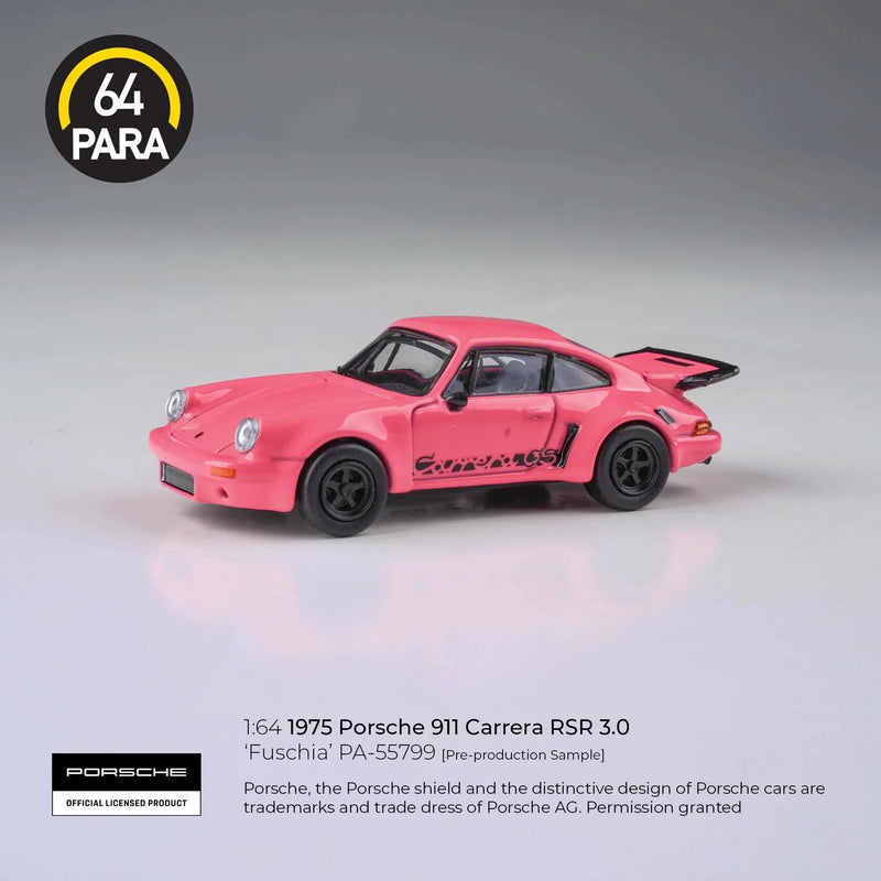 Porsche diecast 911 Carrera 3.0 RSR, 1:64 Scale (Pink) — image 1