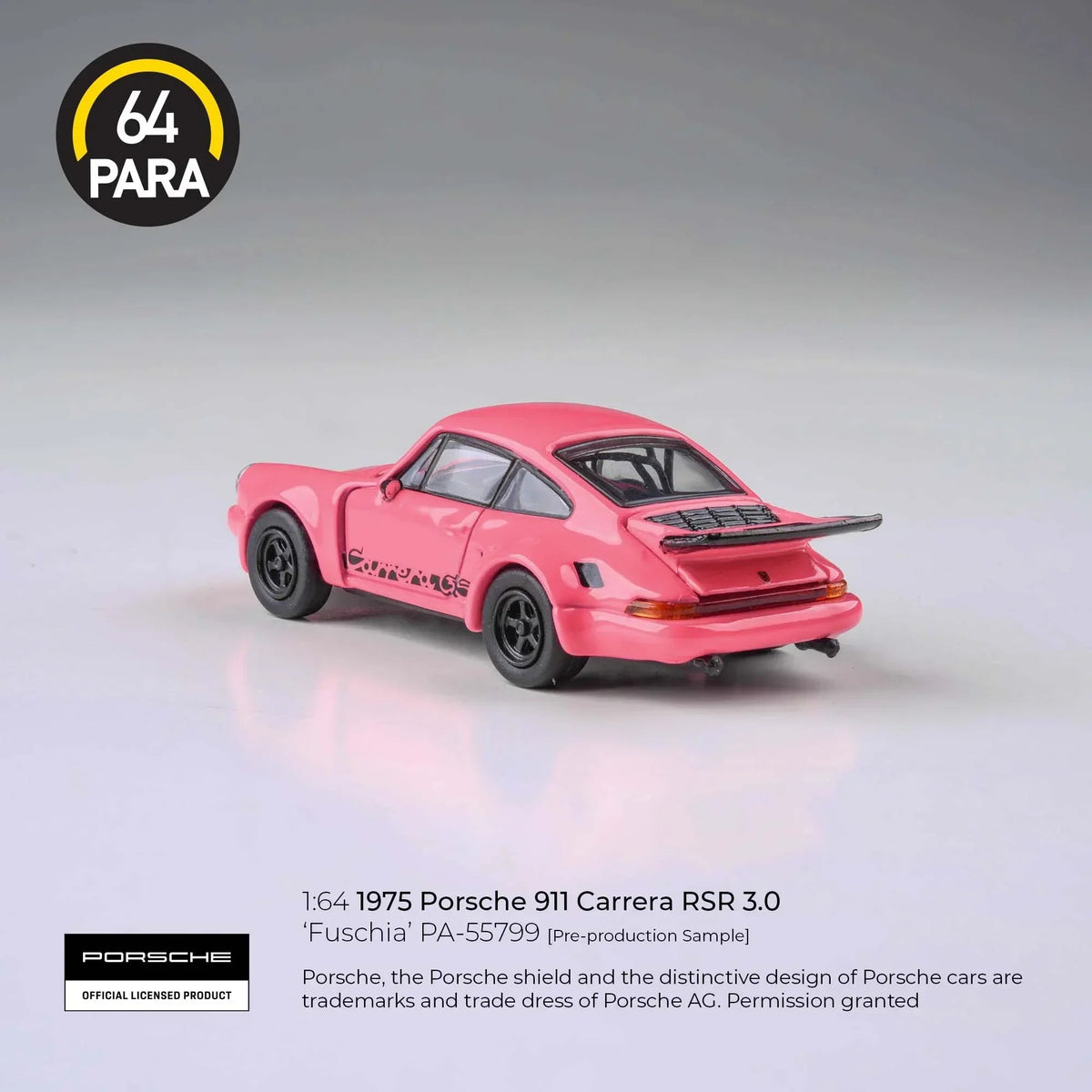 Porsche diecast 911 Carrera 3.0 RSR, 1:64 Scale (Pink) — image 4