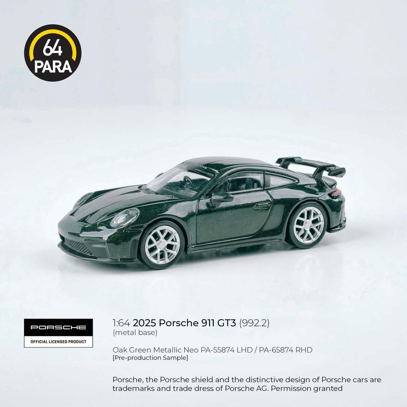 Porsche diecast 911 GT3 (992.2) 2025, 1:64 Scale (Green) — image 1