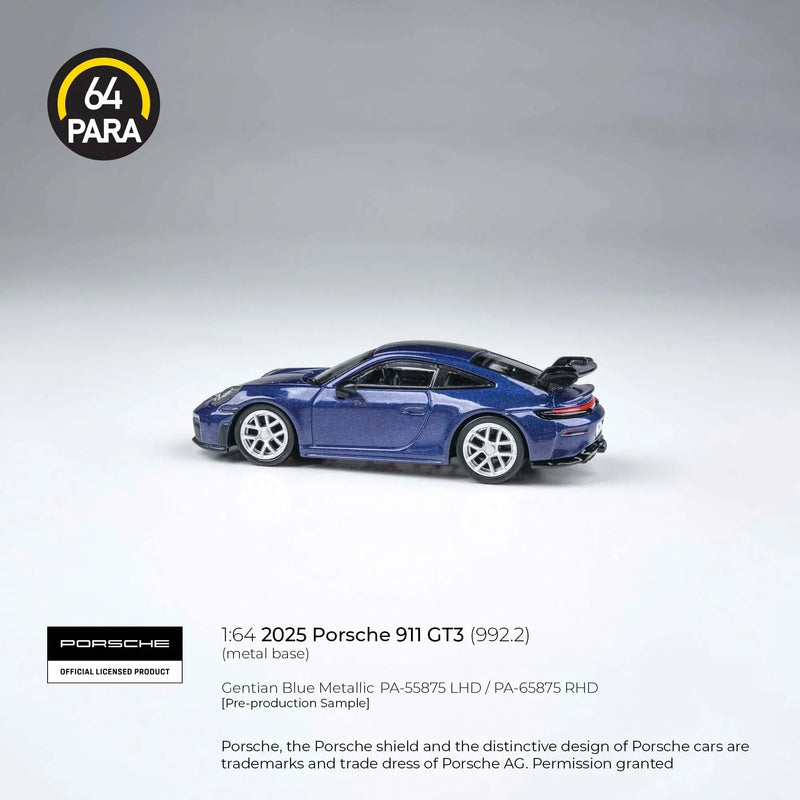 Porsche diecast 911 GT3 (992.2) 2025, 1:64 Scale (Blue) — image 2