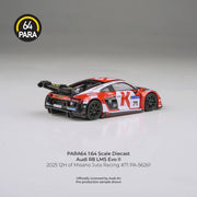 Audi R8 LMS Evo 2025 12H of Misano Juta Racing #71, 1:64 Scale (White & Red) — image 3