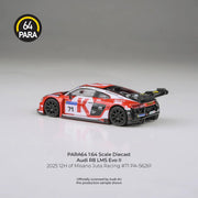 Audi R8 LMS Evo 2025 12H of Misano Juta Racing #71, 1:64 Scale (White & Red) — image 2