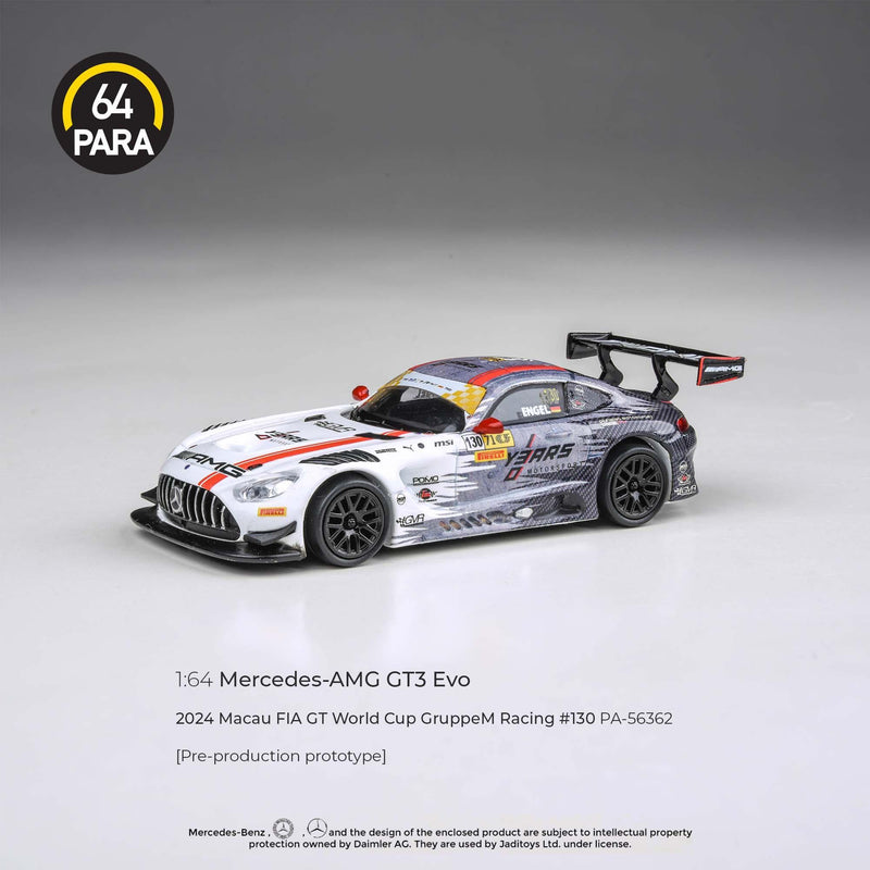 Mercedes AMG GT3 diecast Evo 2024 Macau FIA GT World Cup GruppeM Racing #130, 1:64 Scale (Multicolor) — image 1