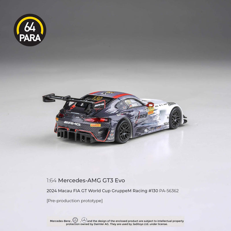Mercedes AMG GT3 diecast Evo 2024 Macau FIA GT World Cup GruppeM Racing #130, 1:64 Scale (Multicolor) — image 2