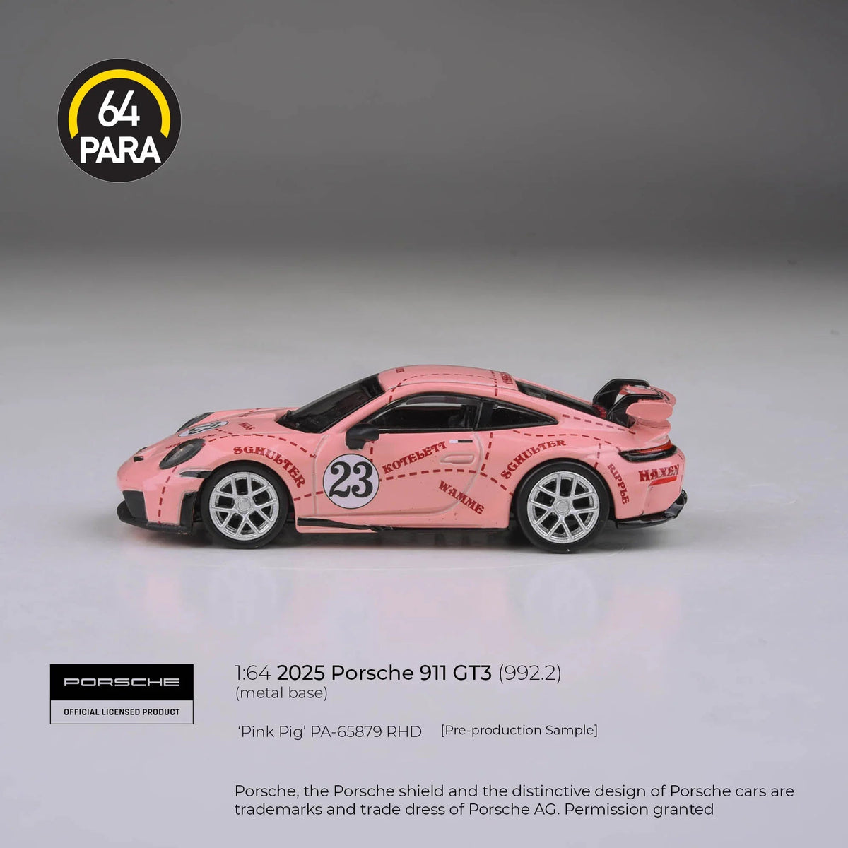 *PRE-ORDER* Porsche diecast 911 GT3 (992.2) Pink Pig 2026, 1:64 Scale — image 2