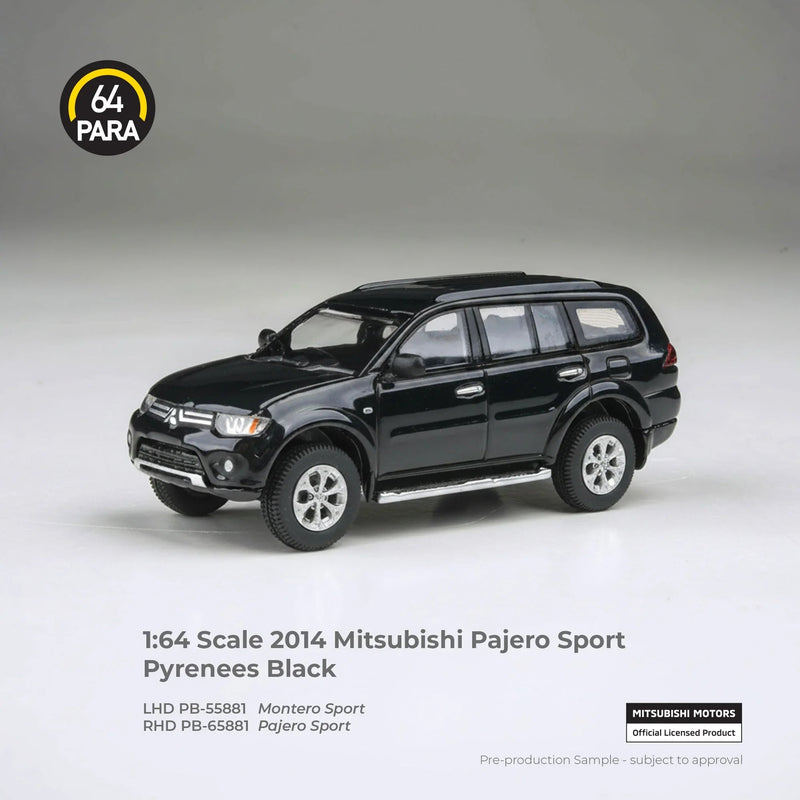 *PRE-ORDER* Mitsubishi Pajero Sport Pyrenees 2014, 1:64 Scale (Black) — image 1