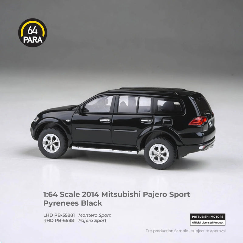 *PRE-ORDER* Mitsubishi Pajero Sport Pyrenees 2014, 1:64 Scale (Black) — image 2