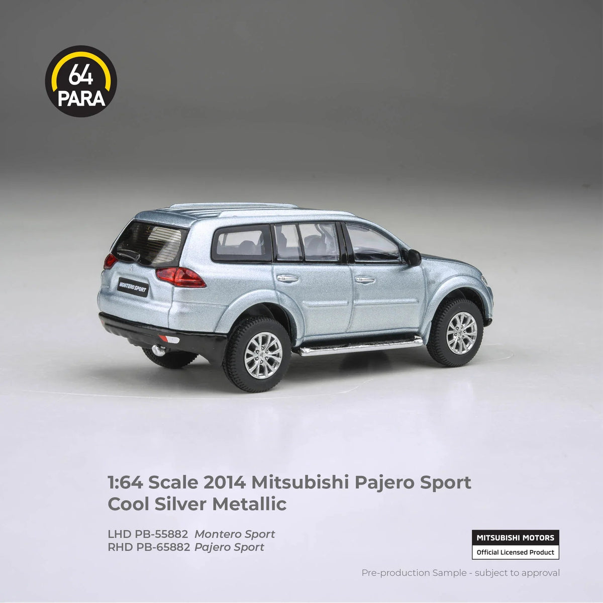 *PRE-ORDER* Mitsubishi Pajero Sport Cool 2014, 1:64 Scale (Silver Metallic) — image 3