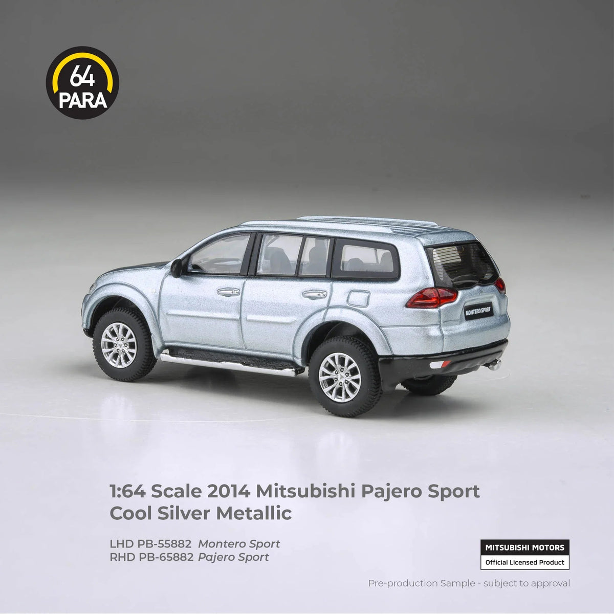 *PRE-ORDER* Mitsubishi Pajero Sport Cool 2014, 1:64 Scale (Silver Metallic) — image 2