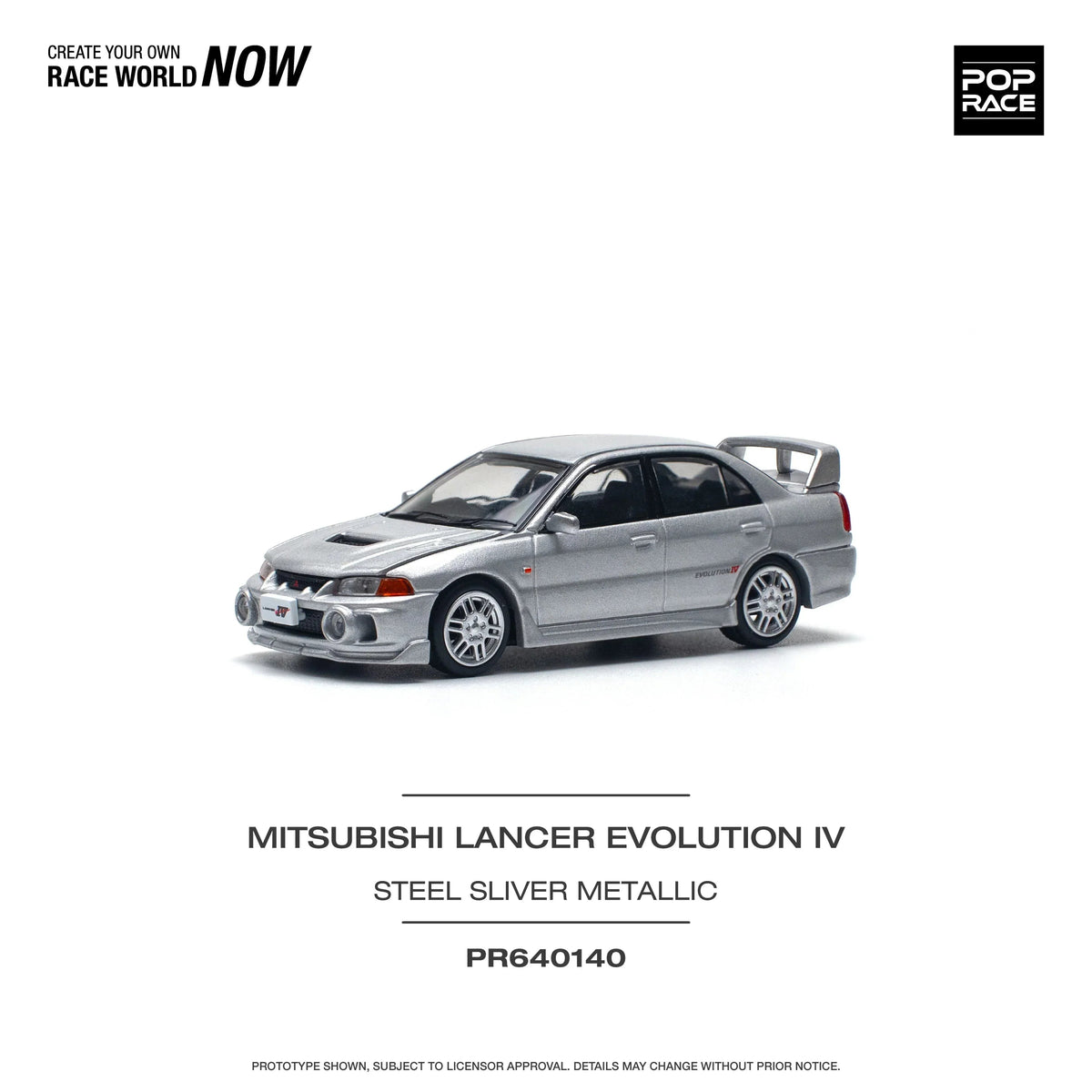 Mitsubishi Lancer Evolution IV, 1:64 Scale (Silver) — image 1