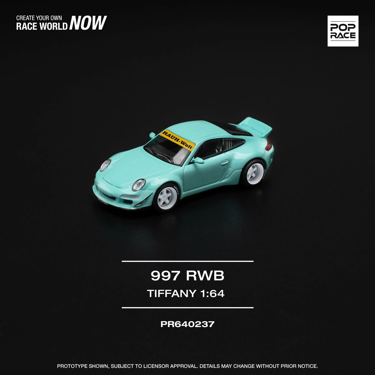 Porsche diecast 997 RWB Tiffany, 1:64 Scale (Blue) — image 1