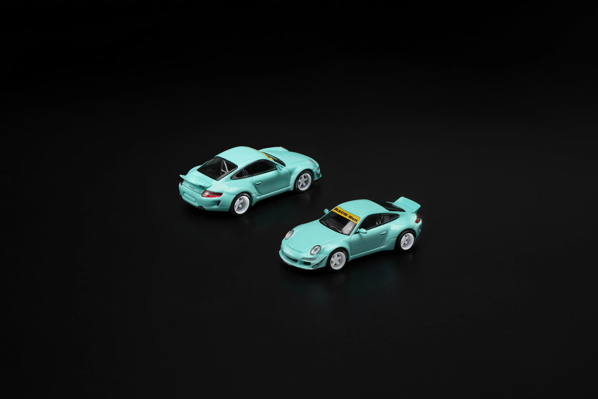 Porsche diecast 997 RWB Tiffany, 1:64 Scale (Blue) — image 3