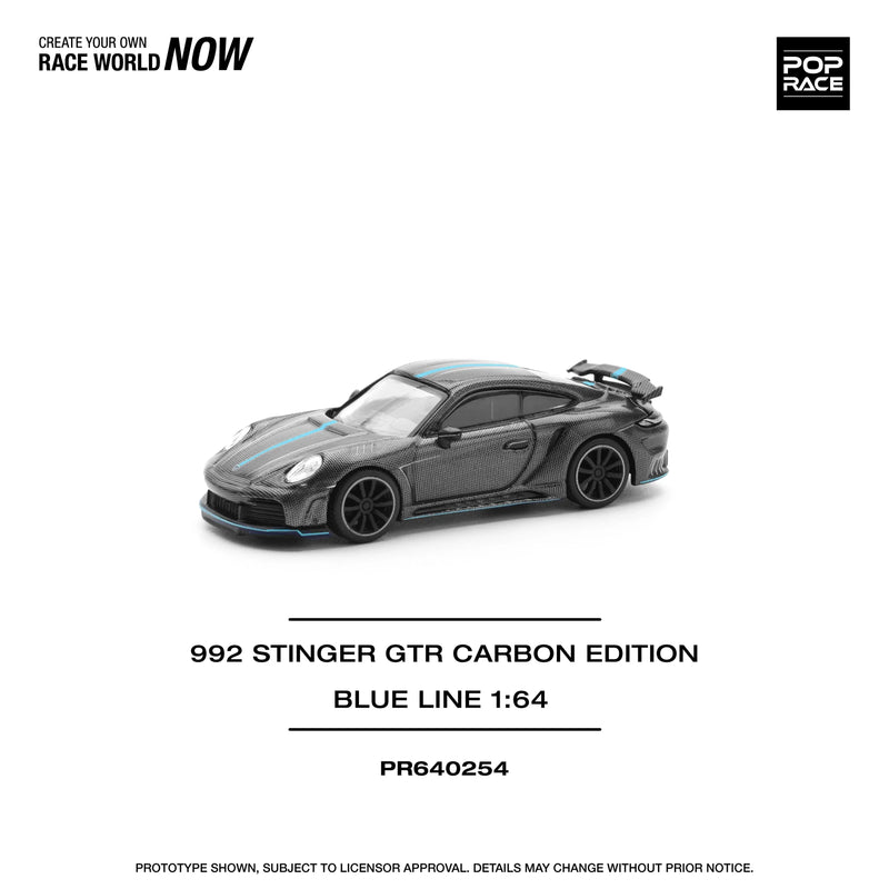 Porsche diecast 992 Stinger GTR Carbon Edition, 1:64 Scale (Black) — image 1