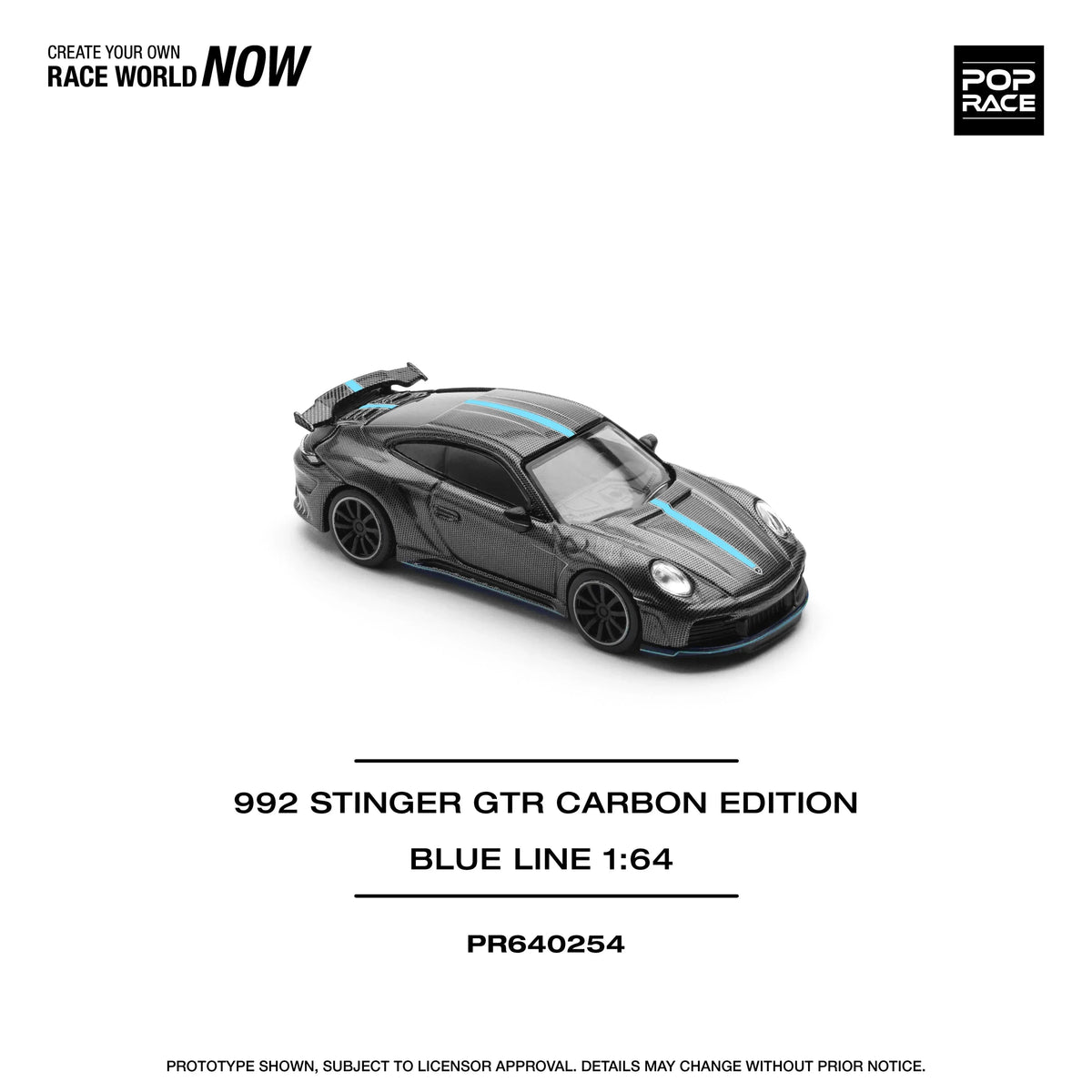 Porsche diecast 992 Stinger GTR Carbon Edition, 1:64 Scale (Black) — image 6