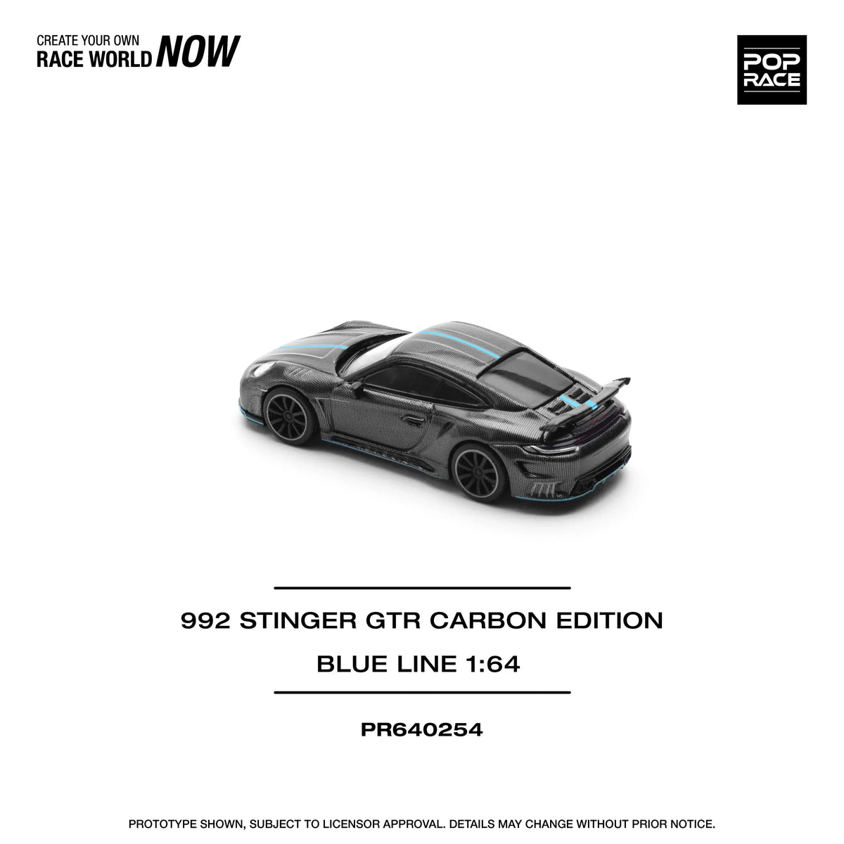 Porsche diecast 992 Stinger GTR Carbon Edition, 1:64 Scale (Black) — image 3