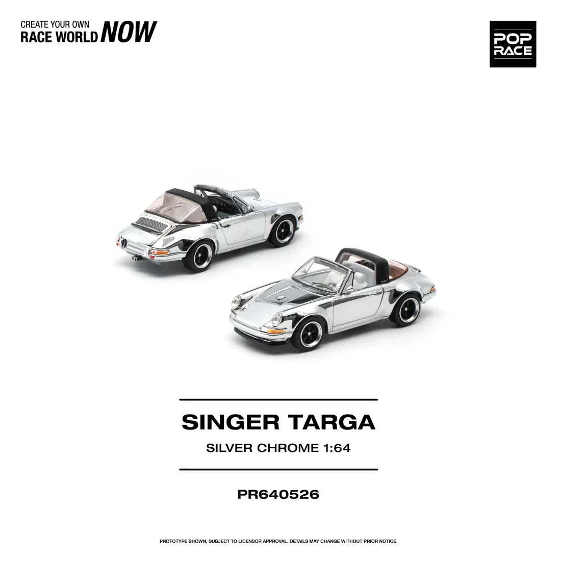 *PRE-ORDER* Singer Targa Silver Chrome, 1:64 Scale — image 1